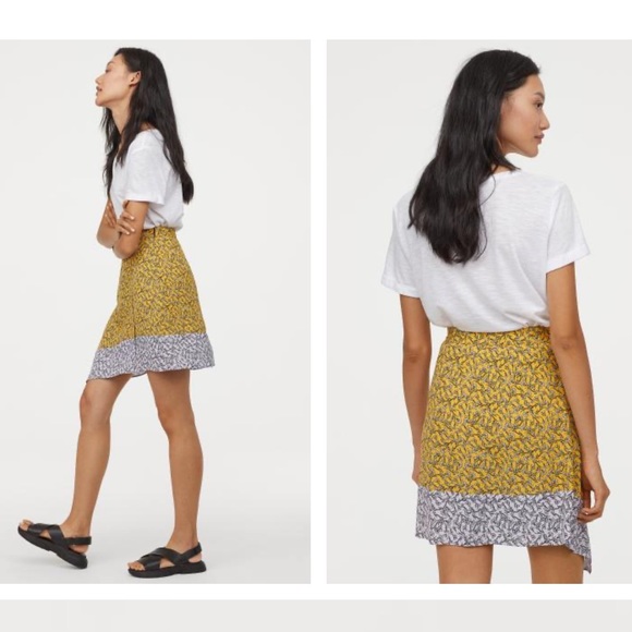 NWT H&M asymmetrical floral skirt size 4 - Picture 2 of 5